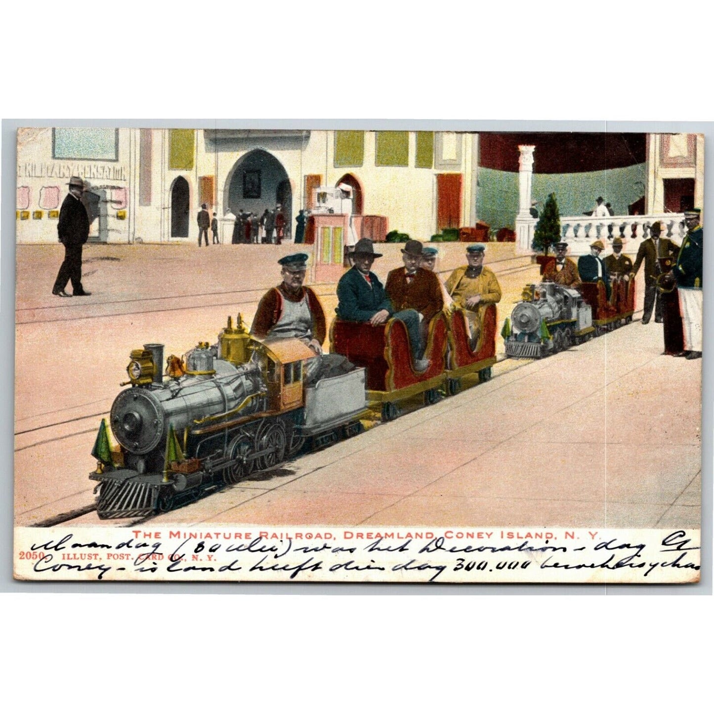 Vintage c1905 PPC Coney Island Postcard "Miniature Railroad" VGC