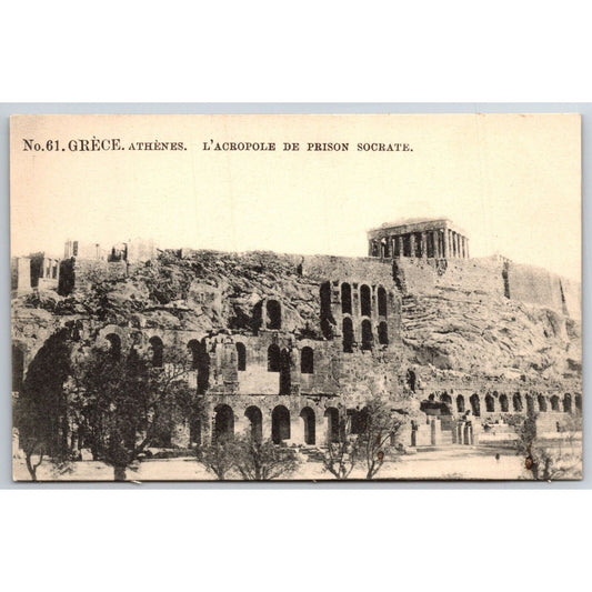 Greek Postcard Athens Acropolis of Socrates Prison RPPC 1901-1907 NP VGC
