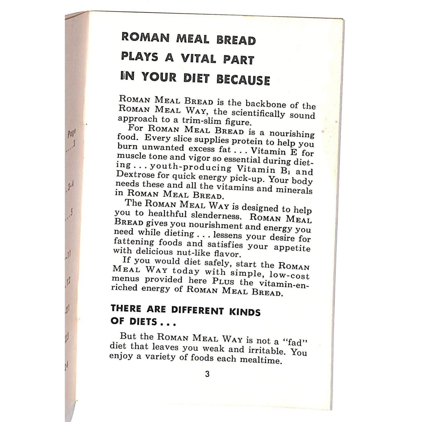 Roman Meal "Keep Slim...Keep Trim" Calorie Weight Control Booklet 24pp. Scarce