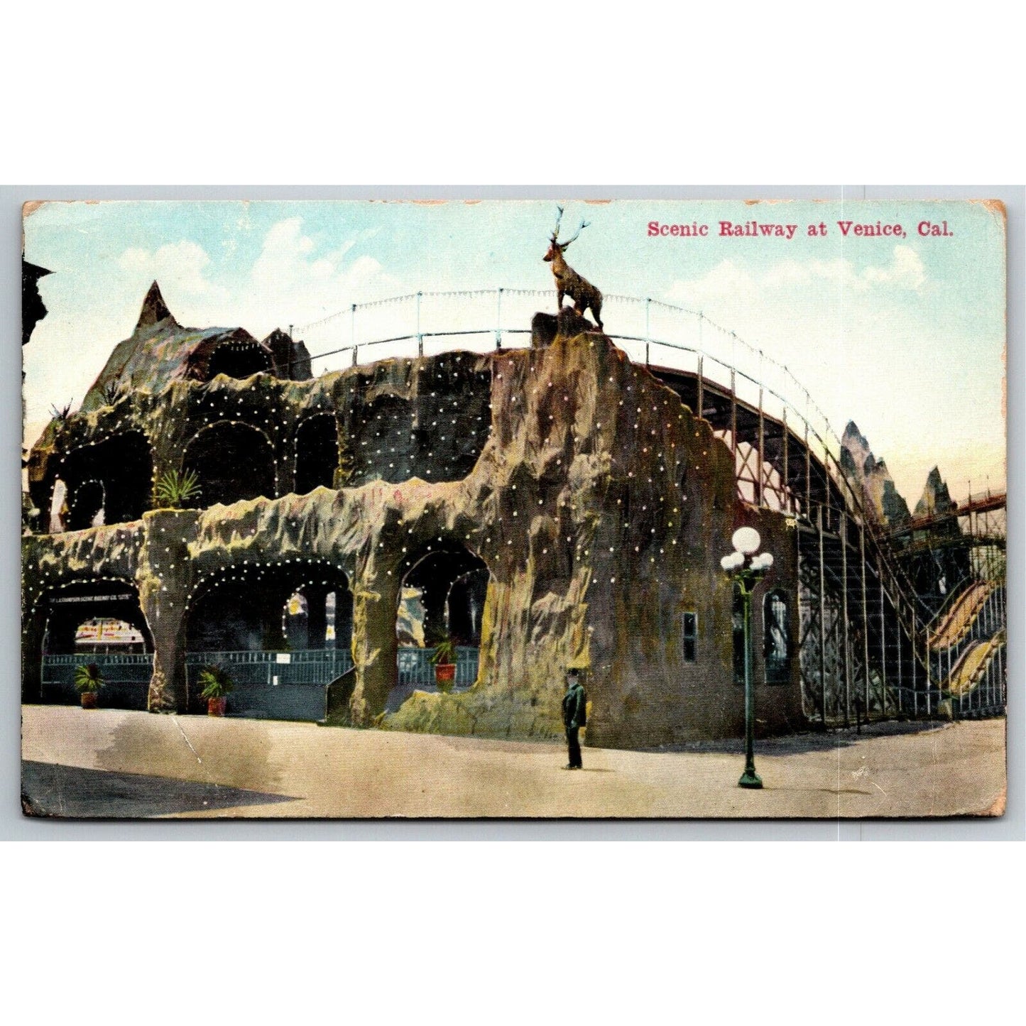 Vintage c1912 PPC Postcard - "Scenic Railway at Venice, CAL"