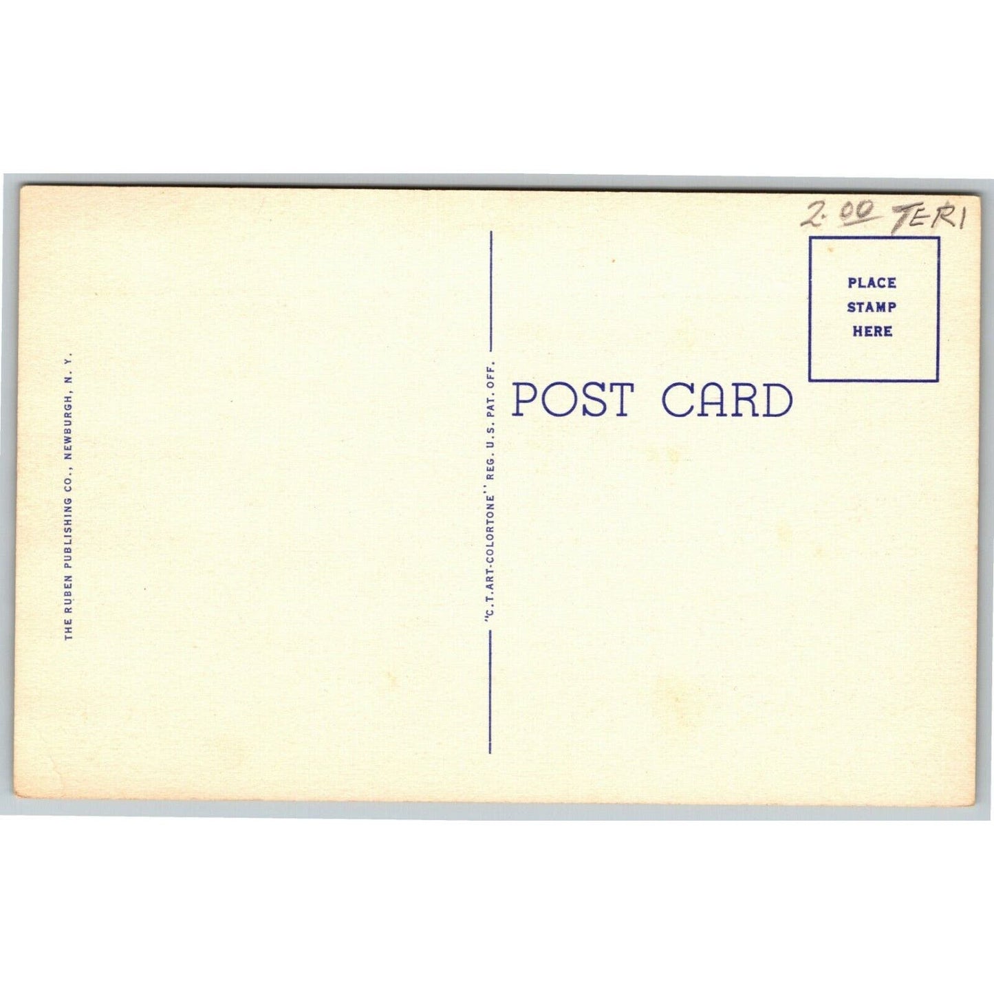 Vintage Linen Postcard Post Office, Newburgh, NY - Unposted VGC