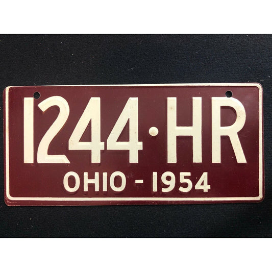 1953-54 General Mills Wheaties Tin Mini Bicycle License Plate - Ohio