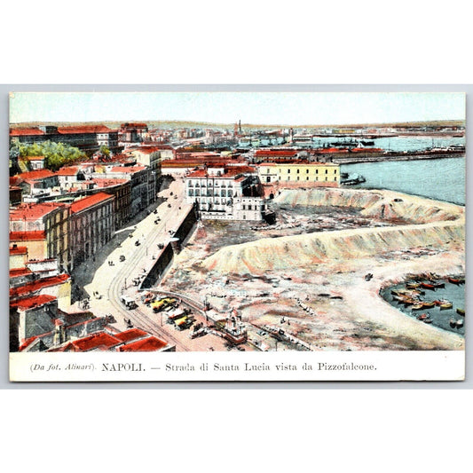 Naples "Street of Santa Lucia Seen From Pizzofalcone" Postcard c1901-1907 NP