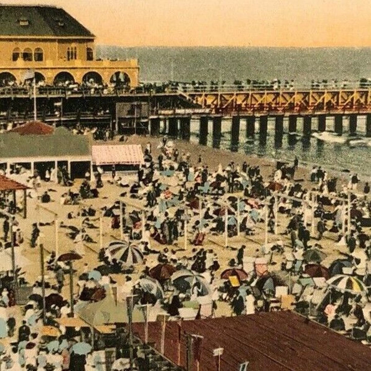 Vintage Postcard - View On the Pike, Long Beach, California