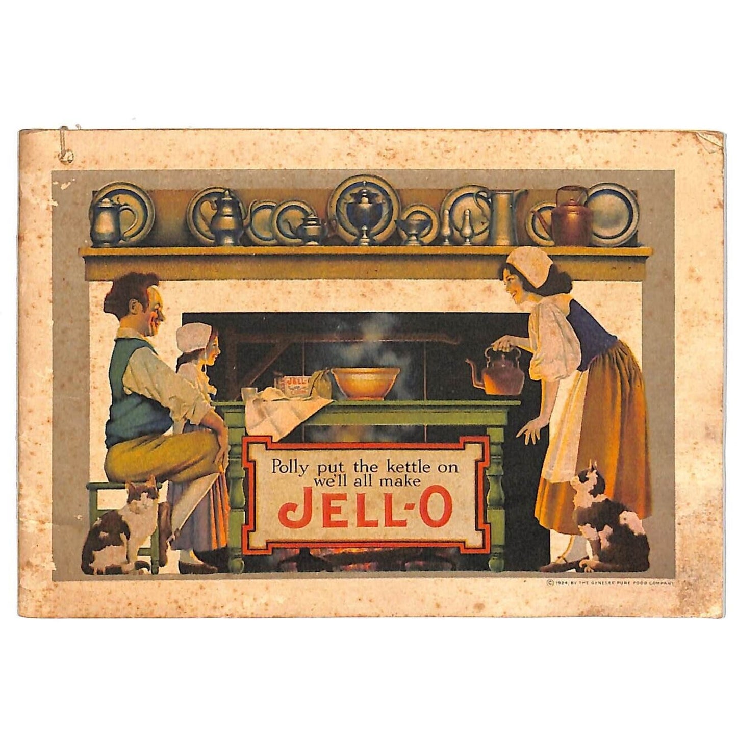 Jell-O Recipe Booklet "Polly Put the Kettle On" c1924 18pp. w/ Cats