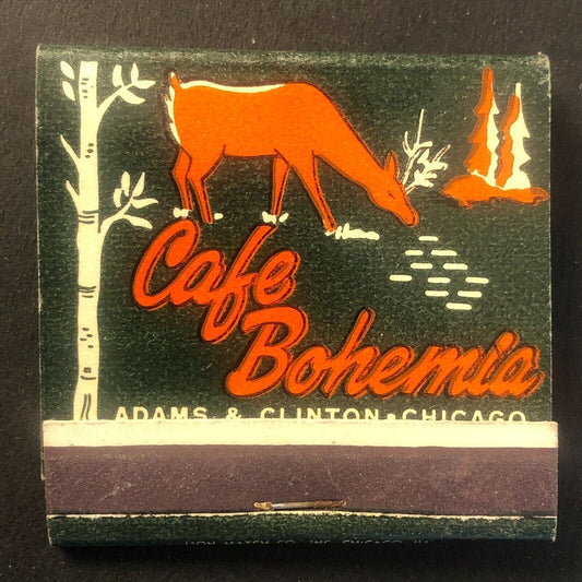 Cafe Bohemia Chicago Wild Game FEATURE Vintage Full Matchbook c1950's-60's