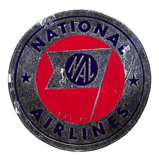 National Airlines (1934-80) Luggage Sticker / Label Foil 3" VGC