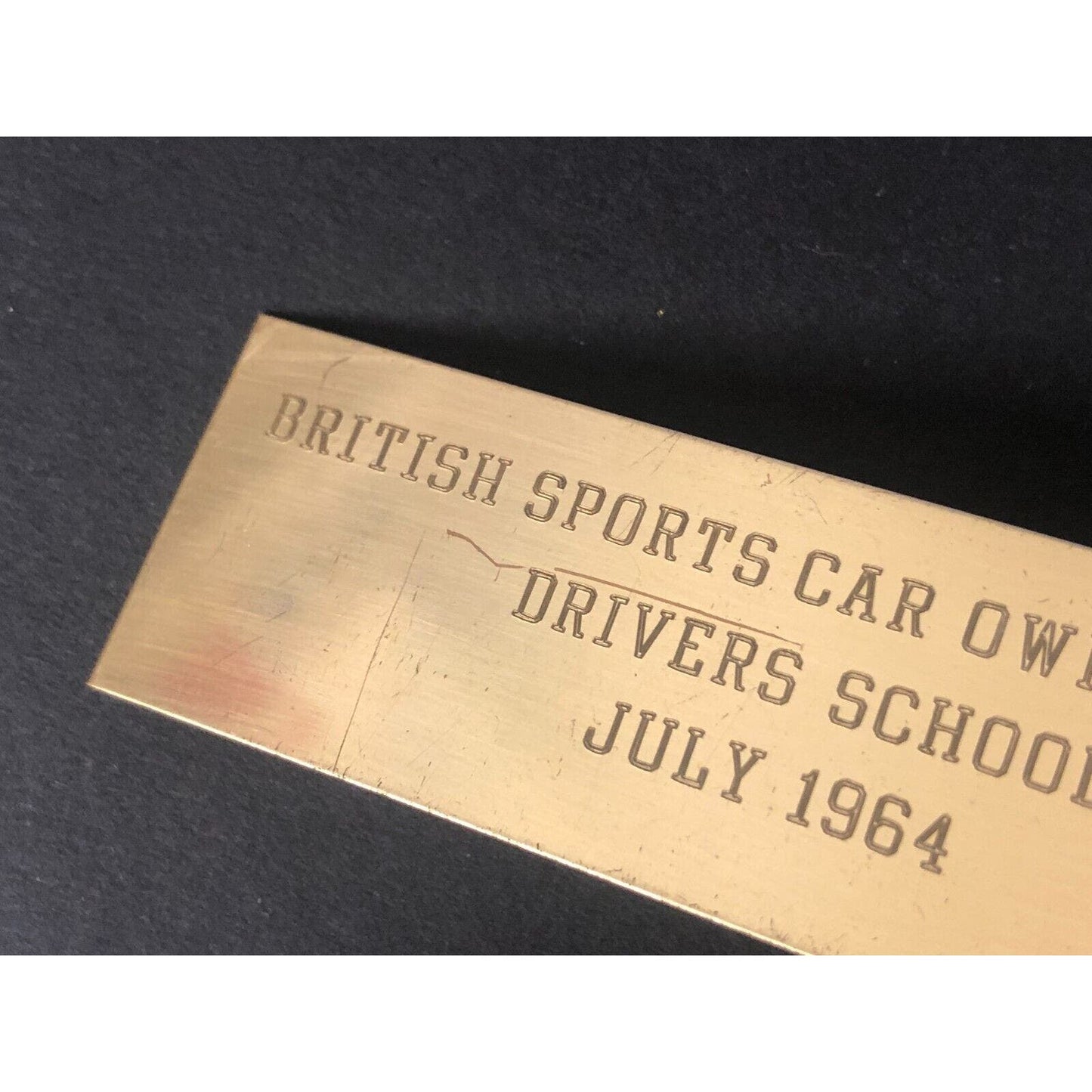 BSCOA Drivers School July 1964 - Brass Auto Racing Wall Plaque