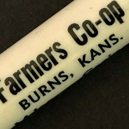 c1960's-70's "Burns Farmers Co-op Union" Burns, Kansas Advertising Pen