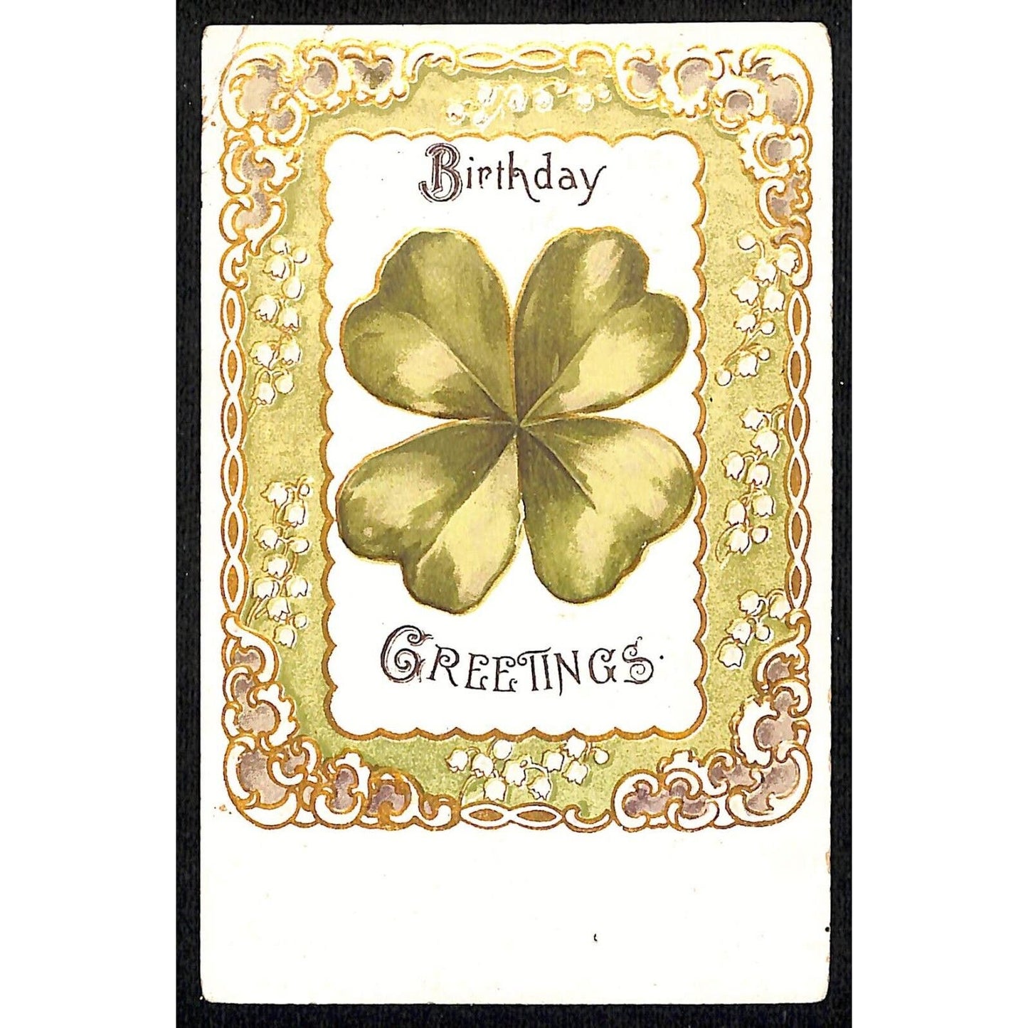 Ireland Postcard Birthday Greetings Clover Emboss c1910-20