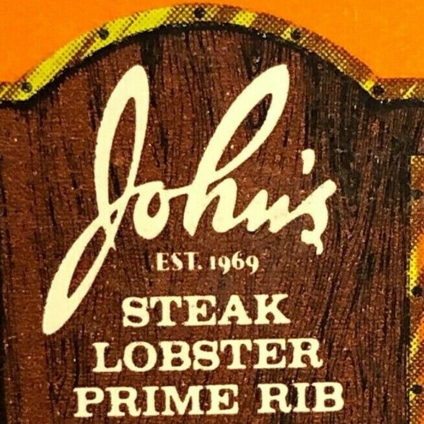 Vintage c1960's-75 Matchbook John's Green Gables Steak Lobster Phoenix