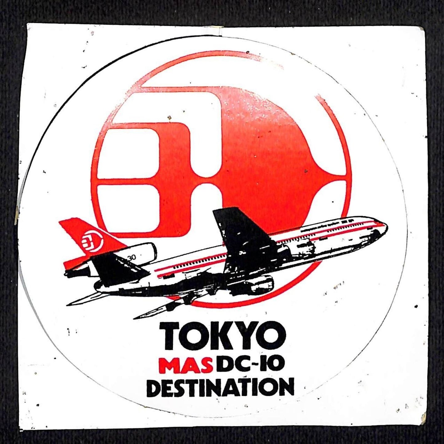 MAS (Malaysian Airline System) Tokyo DC-10 Destination Vinyl Sticker 3 1/2"