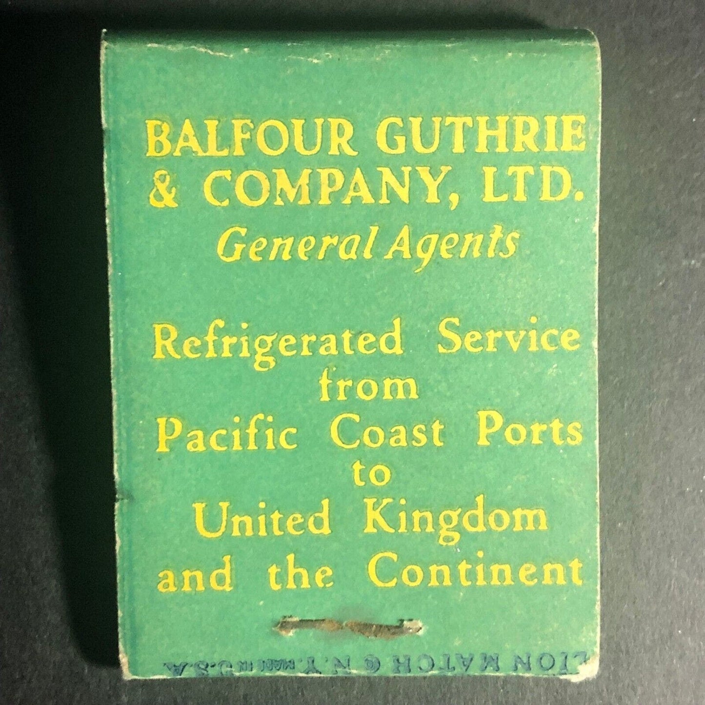Donaldson Line Steamship c1934 Full 20-Strike Matchbook VGC Very Scarce
