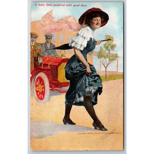 "Cycle and Automobile Trade Journal" Risqué Advertising Postcard c1908-12 VGC