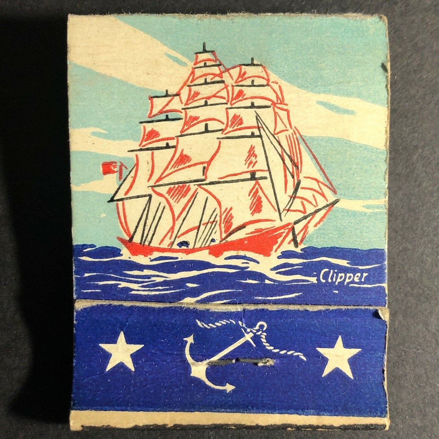 Scarce c1930-40's Full Bottom Strike "Romance of Ships" Matchbook Clipper