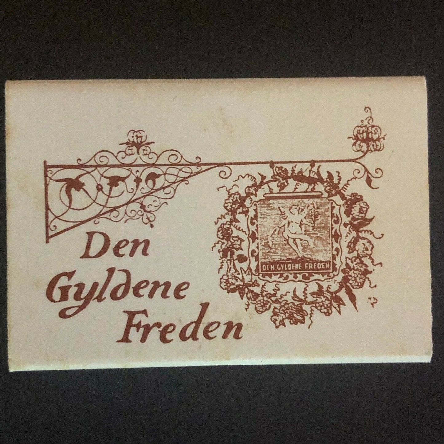 c1980's Wooden Matchbox Matchbook "Den Gyldene Freden" Stockholm