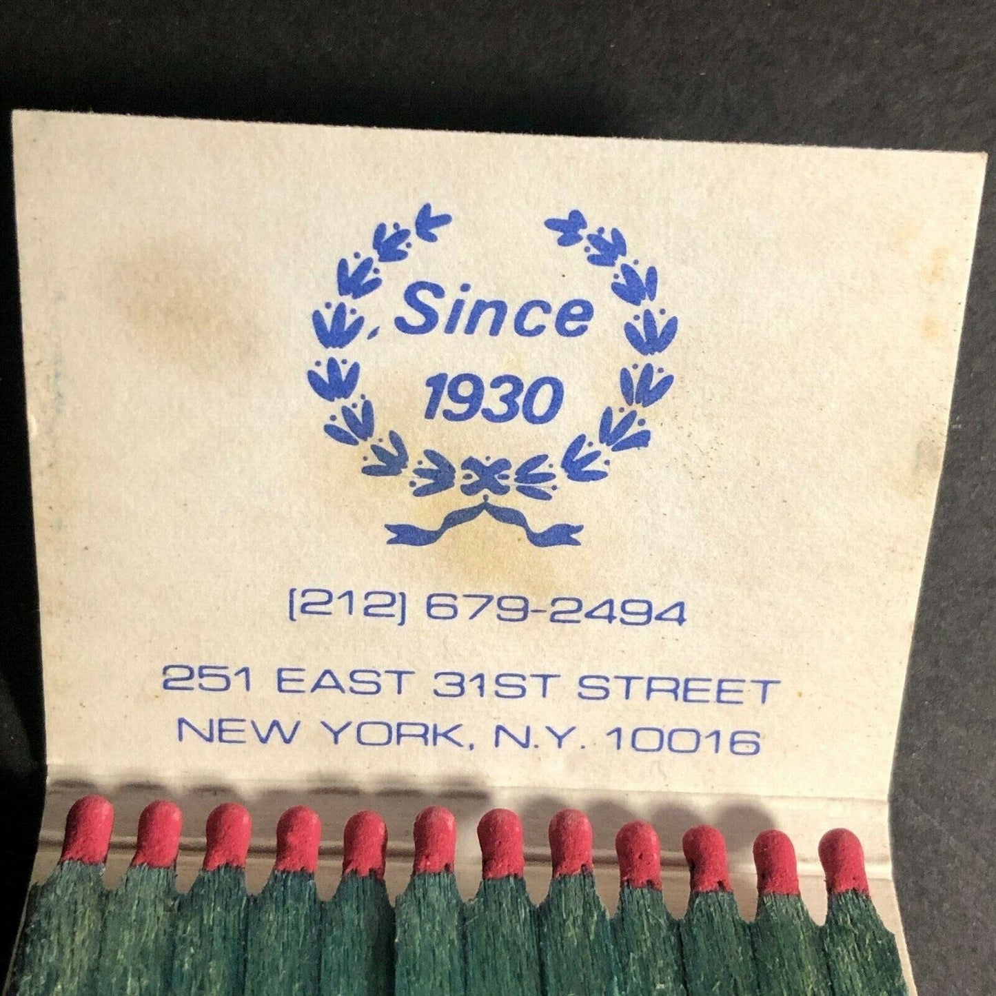c1970's-80's Full Matchbook Wooden Sticks Marchi's Restaurant E. 31st St NYC