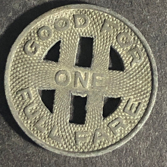 Honolulu Rapid Transit Co. 1924 G/F One Full Fare Zinc Transit Token 16.45mm