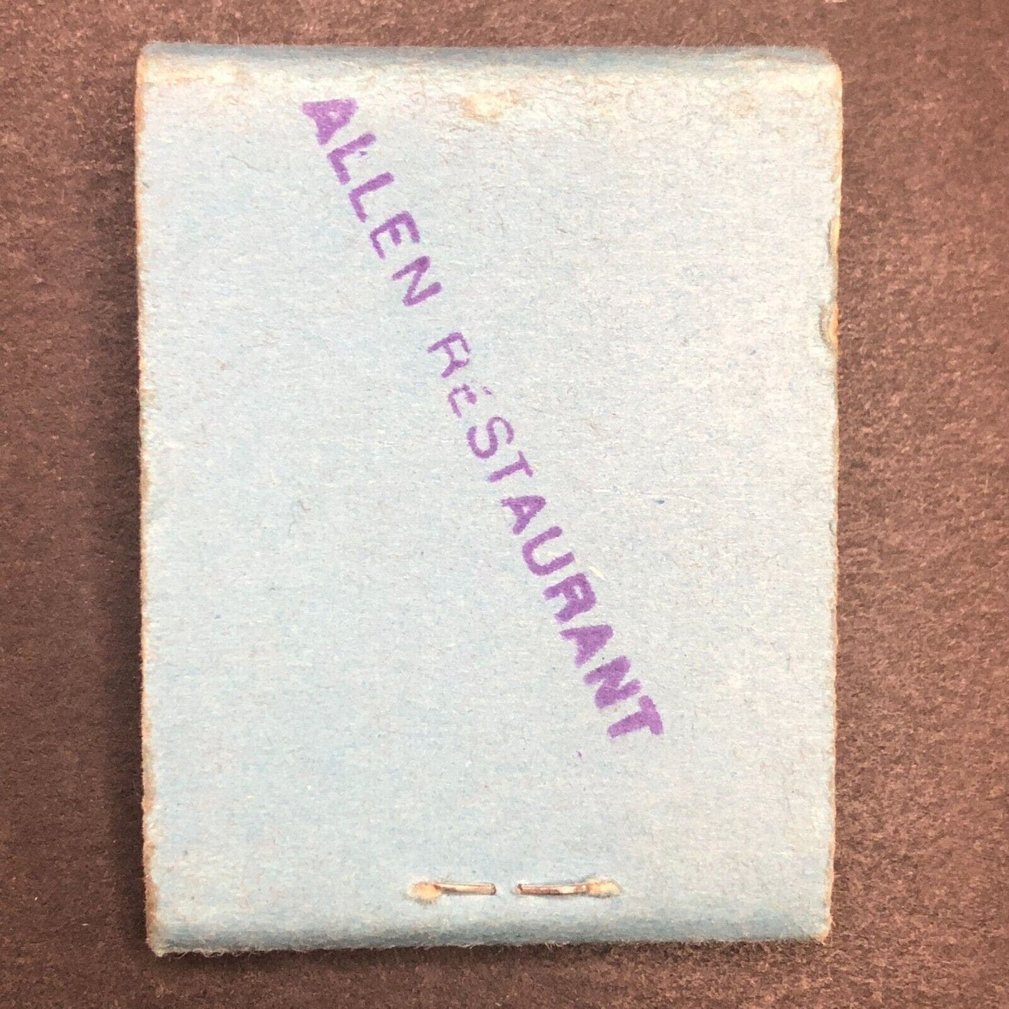 Allen Restaurant Half Full (-10) Matchbook (Location ?) c1940's-50's