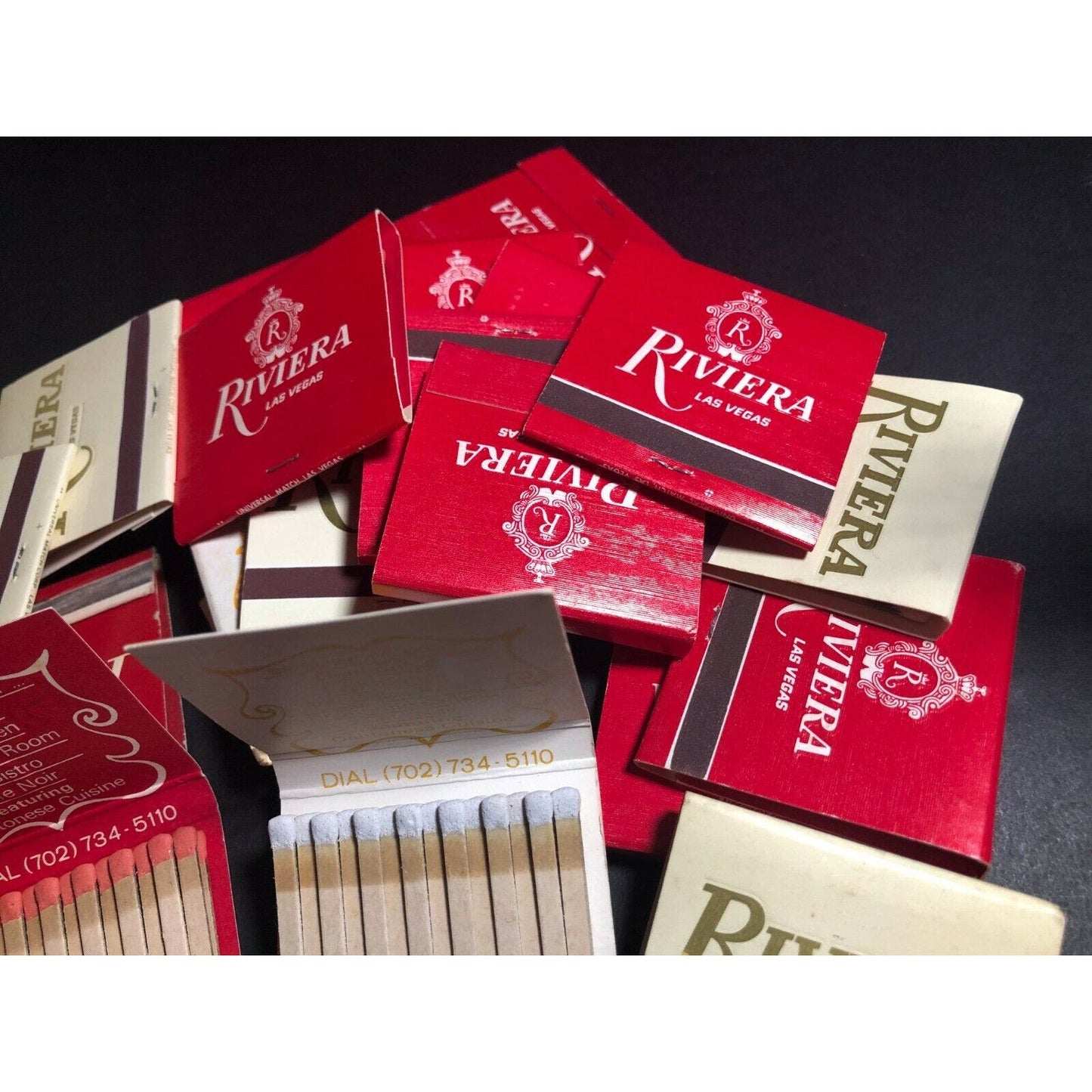 Group of 22 Mostly Las Vegas "Riviera" Casino Gambling 80'-90's Full Matchbooks