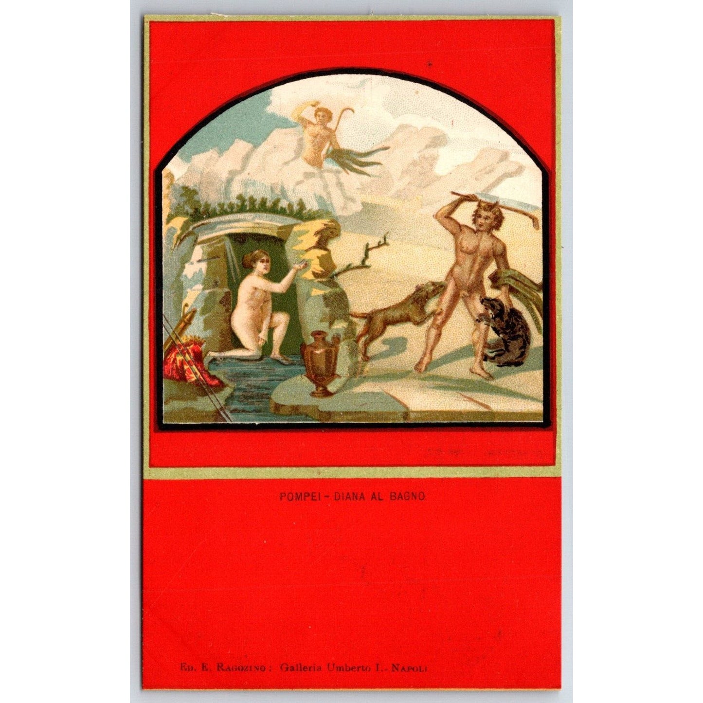 Italian Postcard Pompeii Casa Dei Vettii Baths of Diana c1901-1907 NP VGC