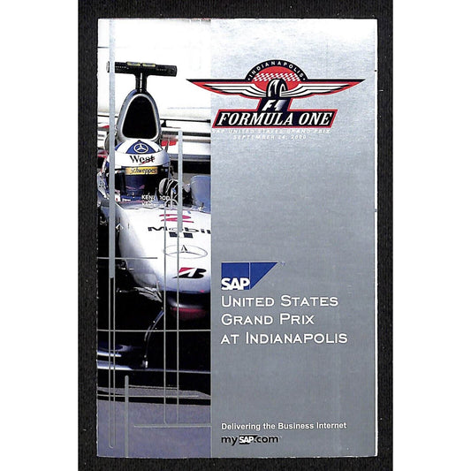 2000 F1 Formula One at Indianapolis Racing Spectator Pocket Info / Schedule VGC