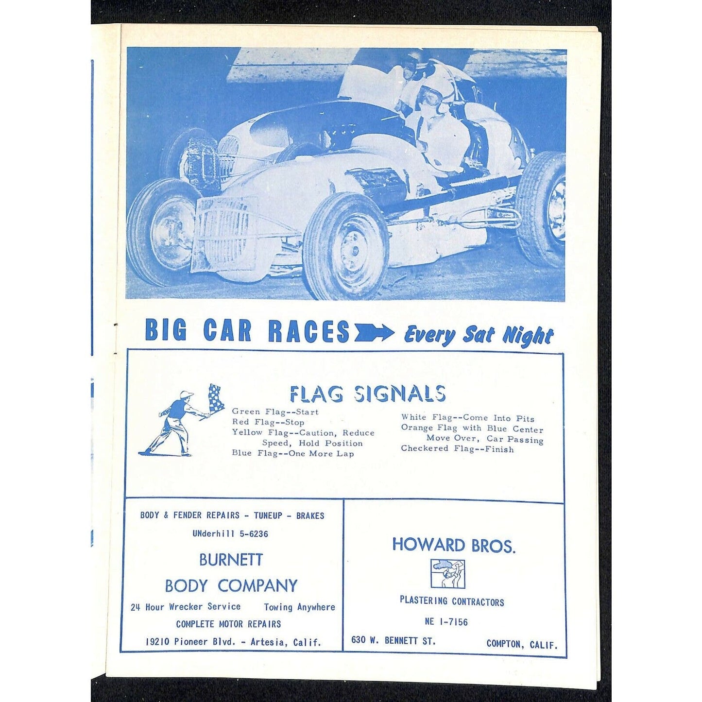 Scarce May 30 1961 Auto Racing CRA Big Car Program Ascot Gardena, CA 12pp