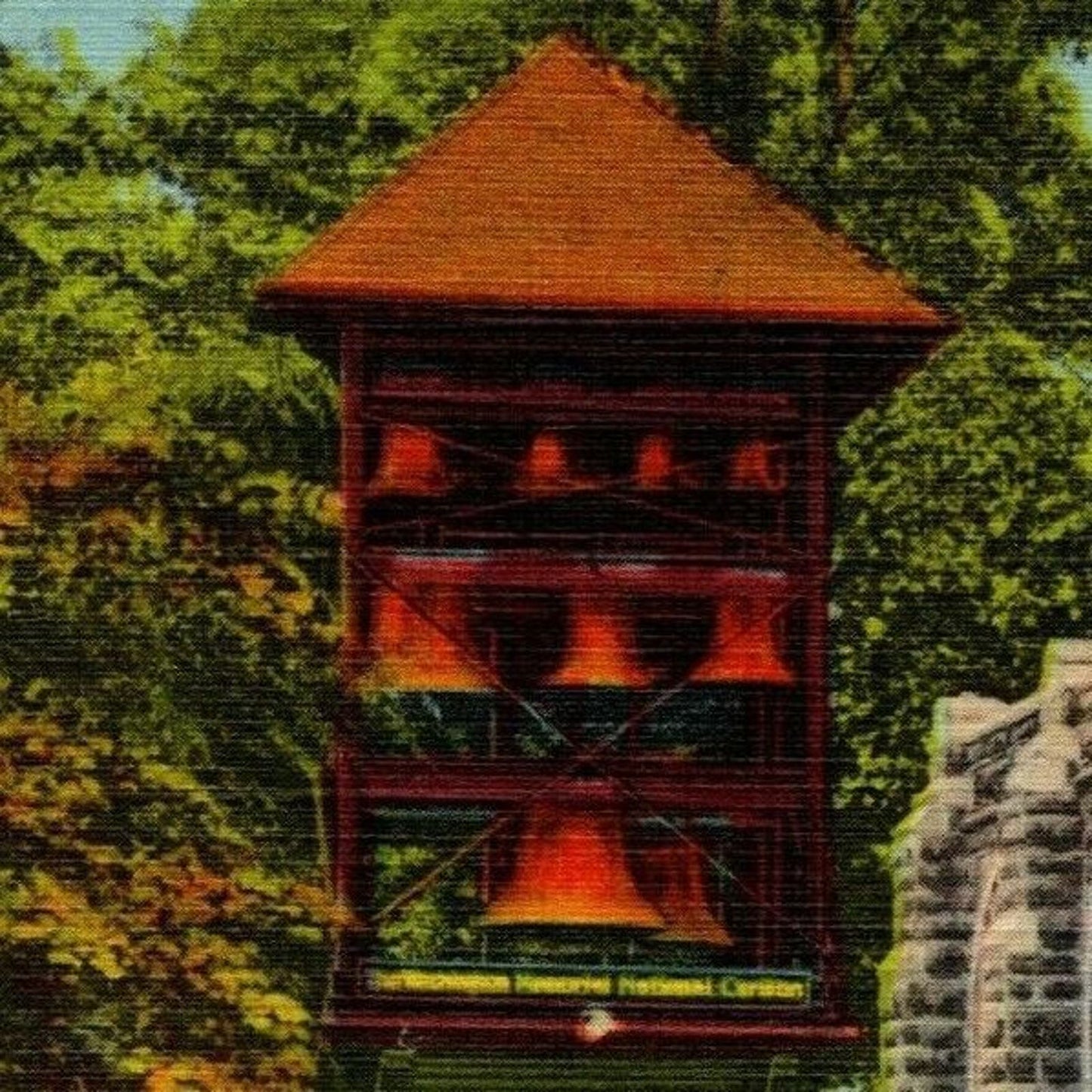 Vintage Linen Postcard Washington Memorial National Carillon, Valley Forge, PA