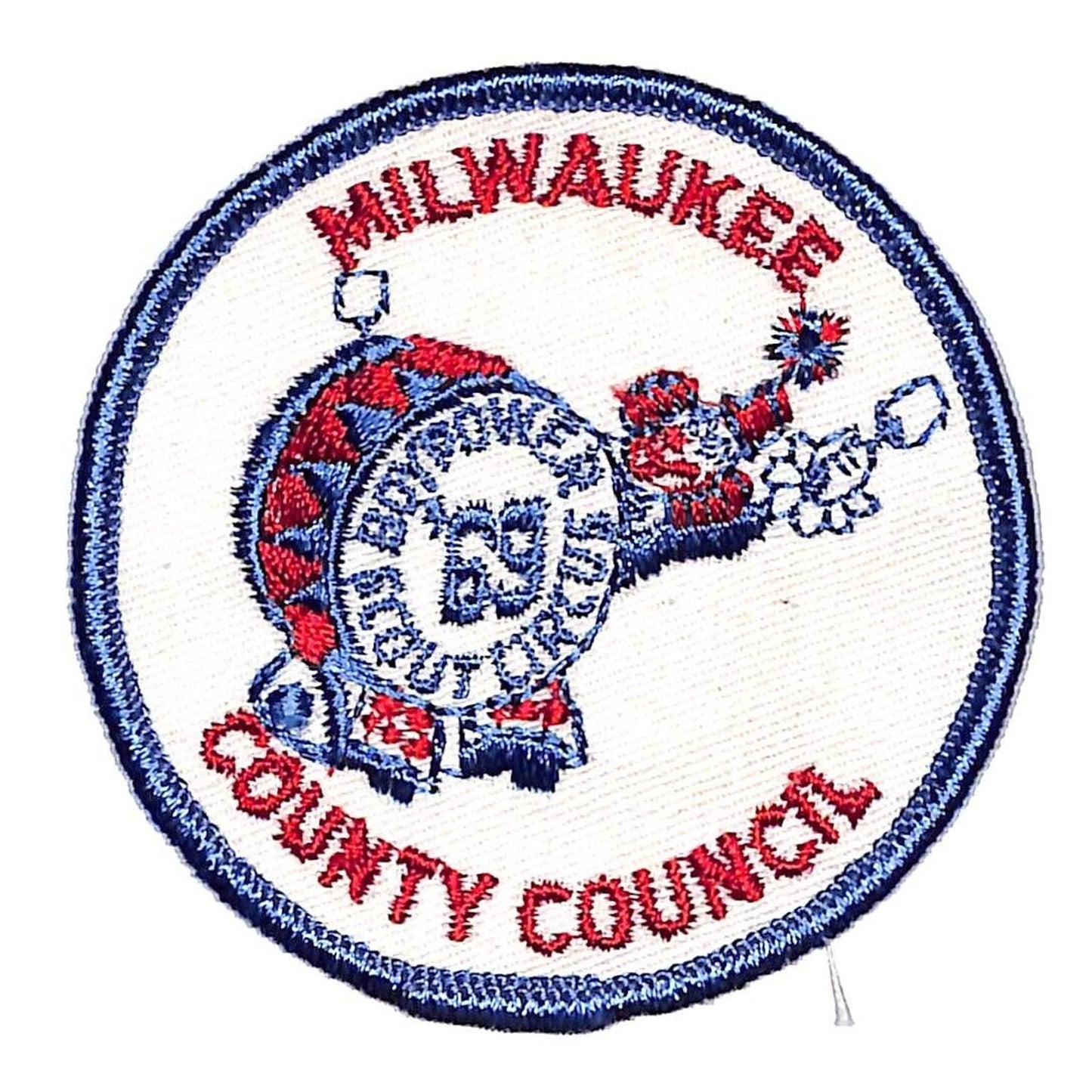 BSA Patch Milwaukee County Council 1969 Boy Power Scout Circus Clown Beats Drum