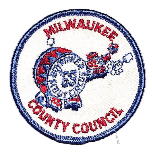 BSA Patch Milwaukee County Council 1969 Boy Power Scout Circus Clown Beats Drum