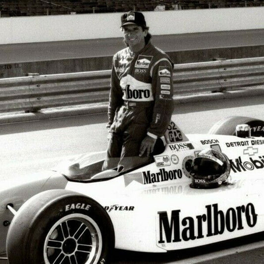 Emerson Fittipaldi Indy 500 Winner 1993 8 x 10 Glossy B&W Photograph VGC