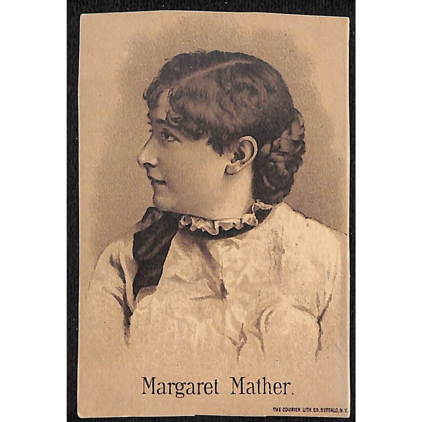Margaret Mather Portrait Victorian Card (Canadian Actress) No Adv. - Trimmed