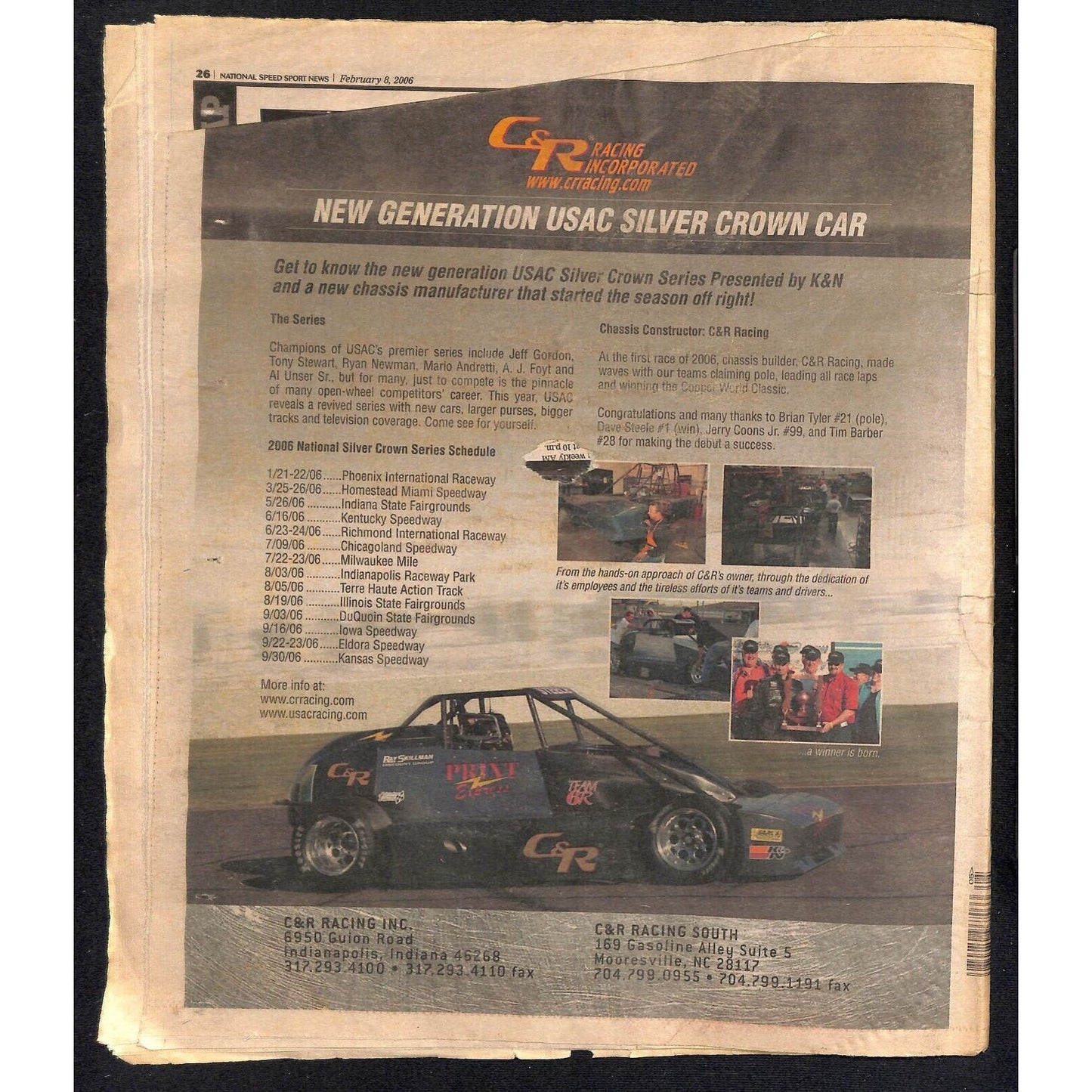 National Speed Sport News 2/8 2006 Cory Kruseman Cover Racing 27pp VGC