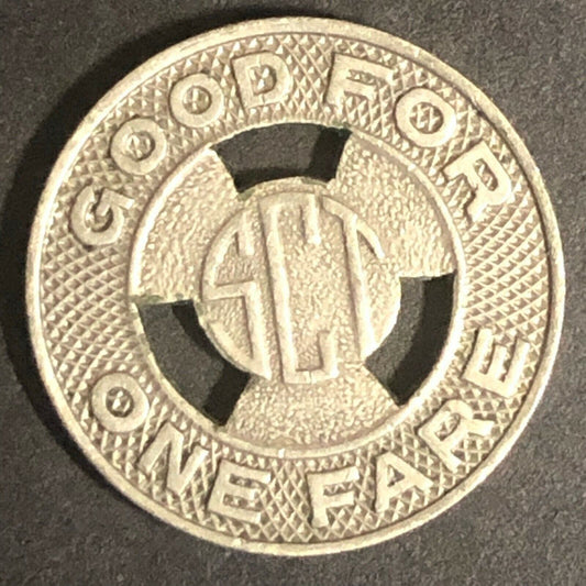 c1946 16mm Sioux City Transit Co. G/F One Fare Brass Token -- Iowa
