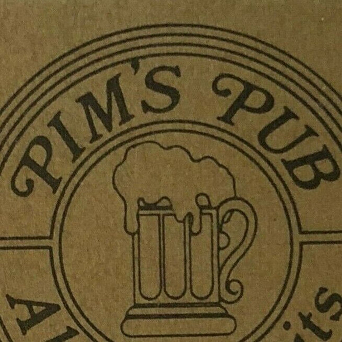 c1970's-80's Wooden Matchbox Matchbook "Pim's Pub Ale & Spirits" Lexington