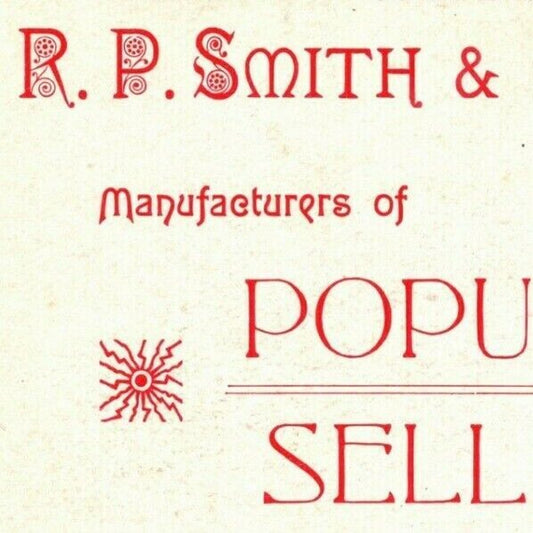 1893 Chicago World's Fair Trade Card R.P. Smith & Sons Boys' Misses' Footwear