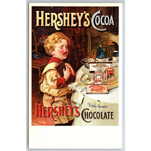 Hershey's Cocoa Chocolate c1970's Reprint of c1900 Advertising Postcard NP VGC