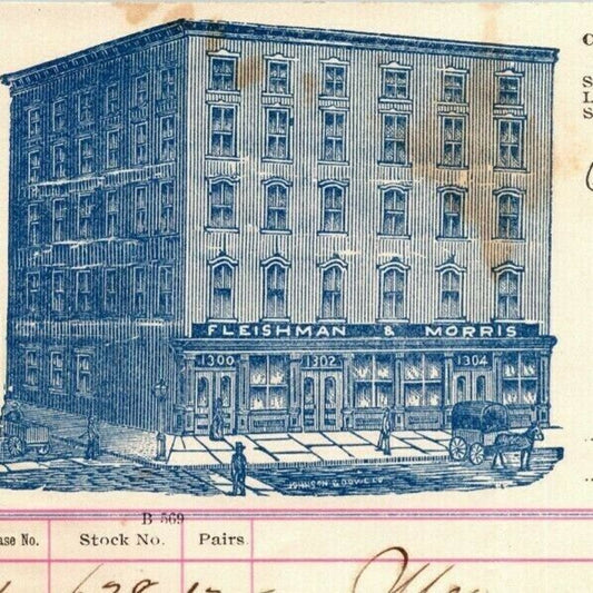 Fleishman & Morris Boots Shoes Richmond, VA Letterhead to Geo. E. Wear 1895