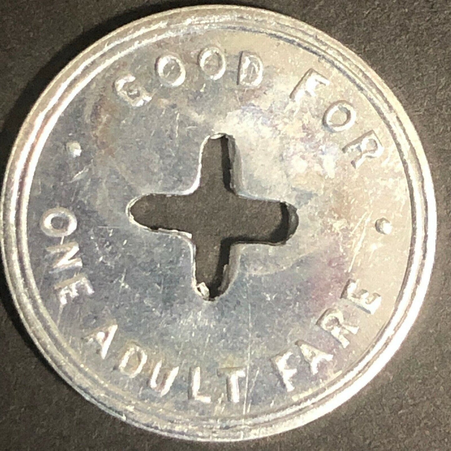 21mm Nelson Damrill Transit Co. Aluminum Transit Token - Pittsburg Kansas