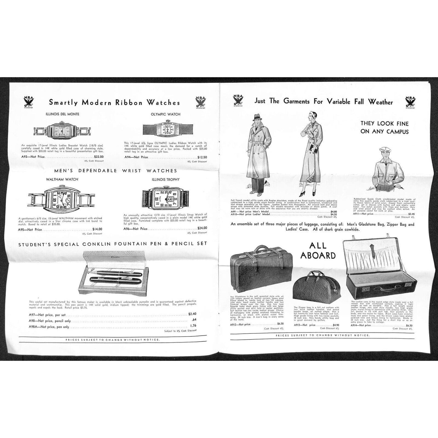 May & Co. Chicago Jewelers Sporting Goods Catalog w/ Prices c1933 NRA VGC