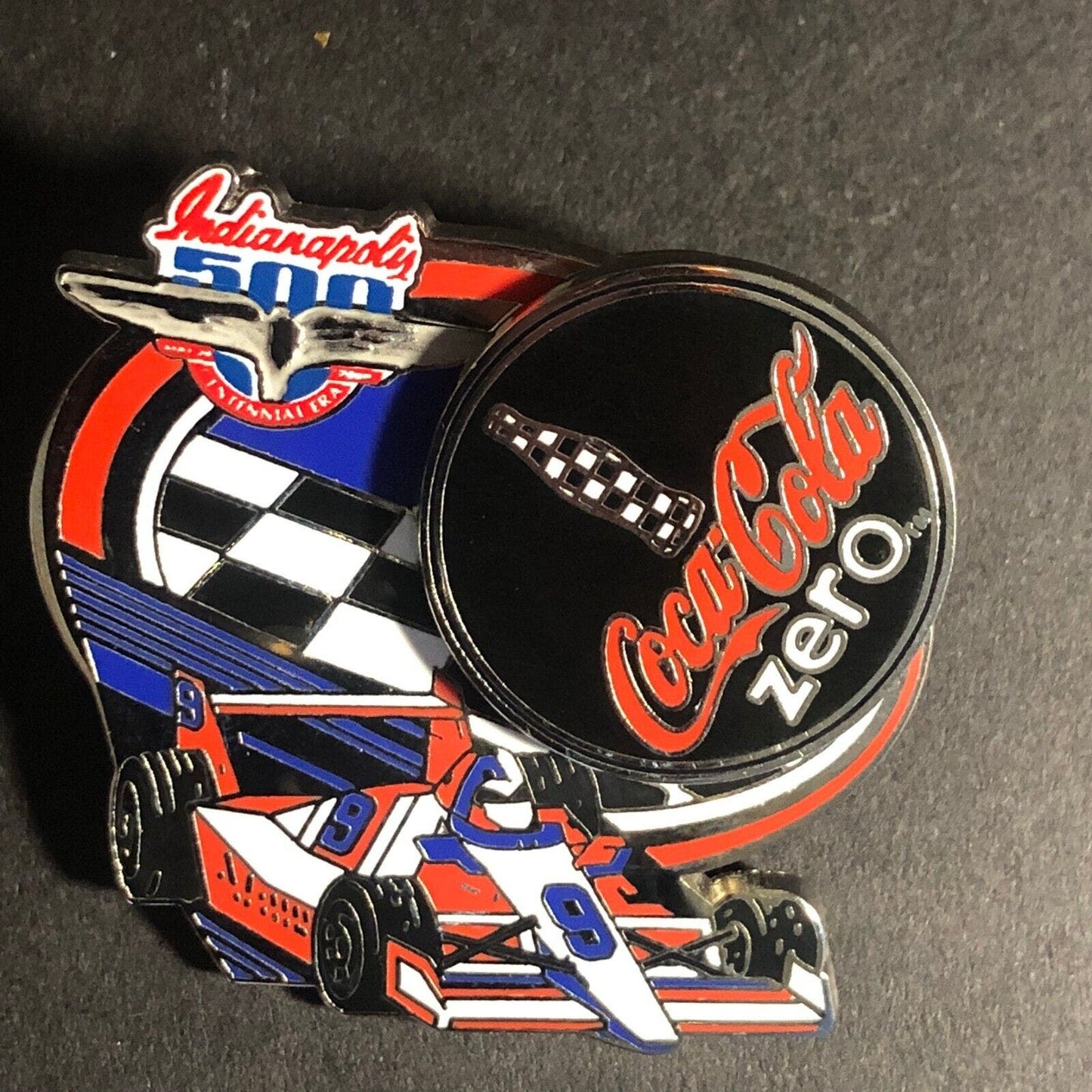 Indy 500 Cola Cola Zero Spinner Enameled Lapel Hat Pin NOS Ltd Ed of 900 c2009