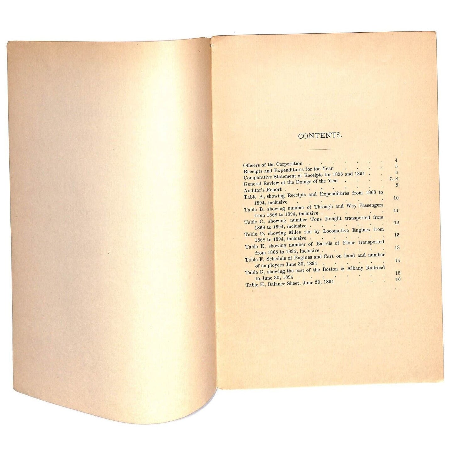 1894 Boston & Albany Railroad Annual Report 16pp - Scarce