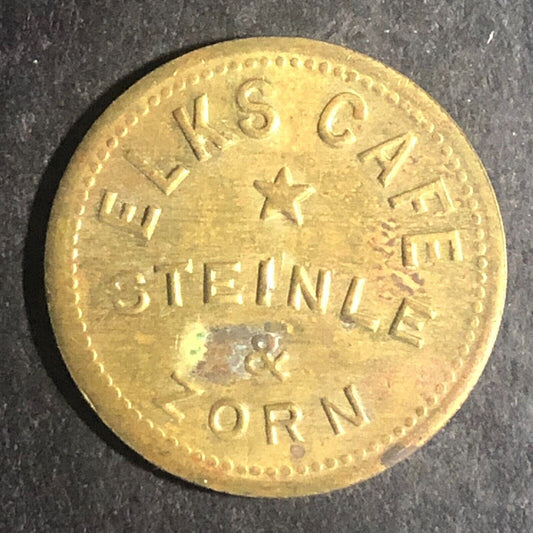 Elk's Cafe Steinle & Zorn (Sydney, OH) Brass 22mm Scarce