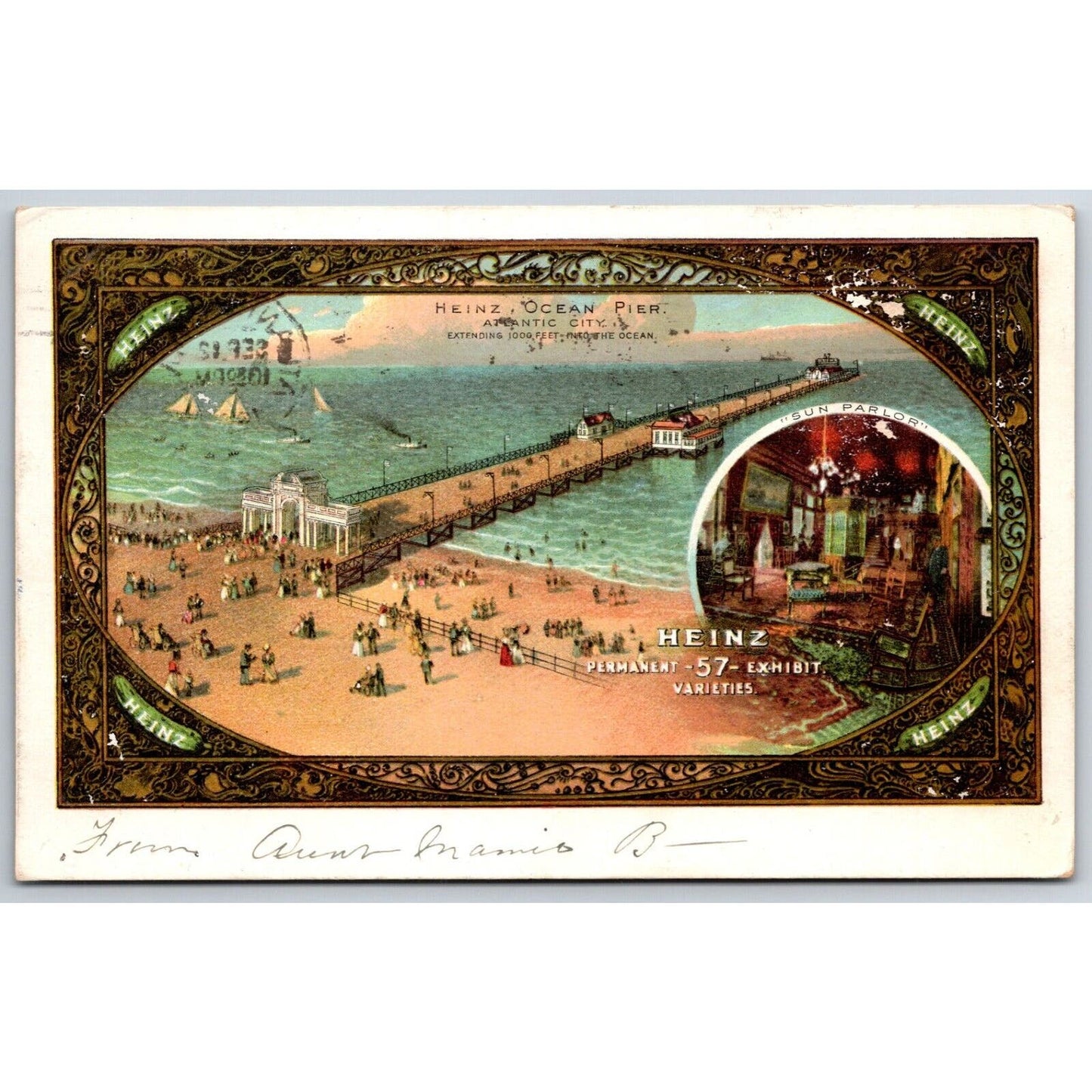 Heinz Ocean Pier Advertising Postcard Beach Bathing PM c1907 VGC