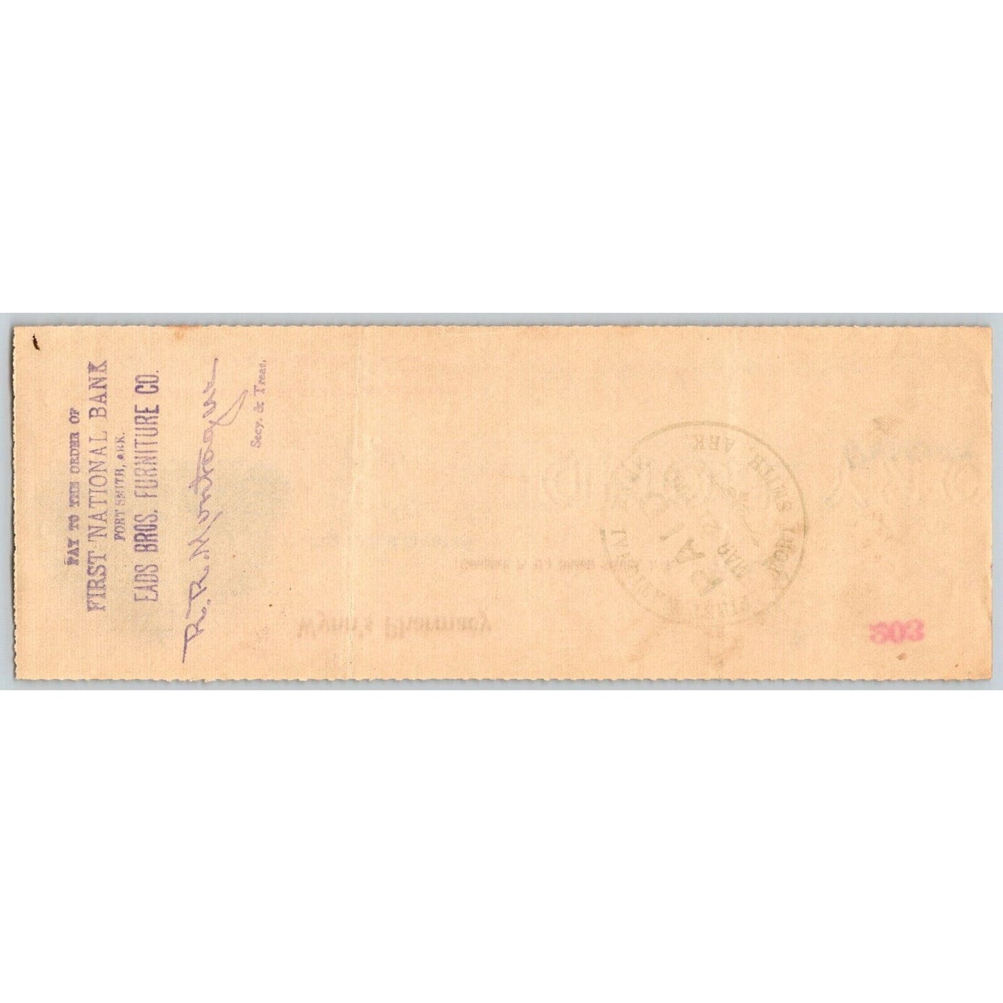 Illinois Station, OK 1907 Indian Territory Wynn's Pharmacy Bank Check Scarce