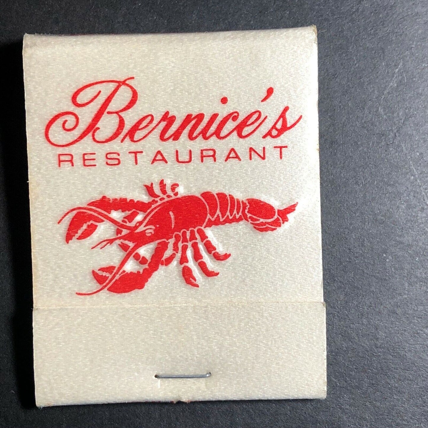 1970's-80's Full Matchbook - "Bernice's Restaurant" Lobster Guilford, CT