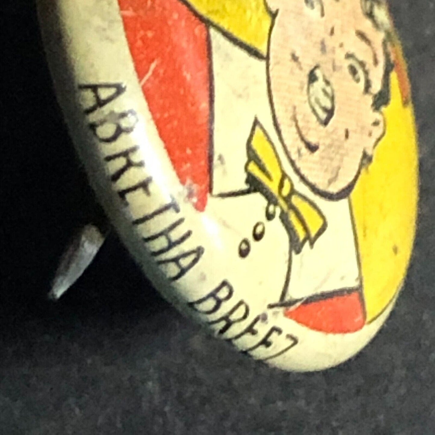 Abretha Breez Kellogg's Pep Cereal Steel Pinback Button c1945-47