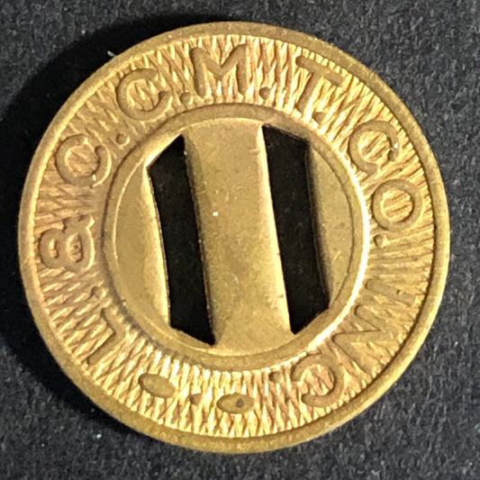 L. & C. C. M. T. Co (Beaver Meadows PA) Brass "One Fare Work Token" Scarce 16mm