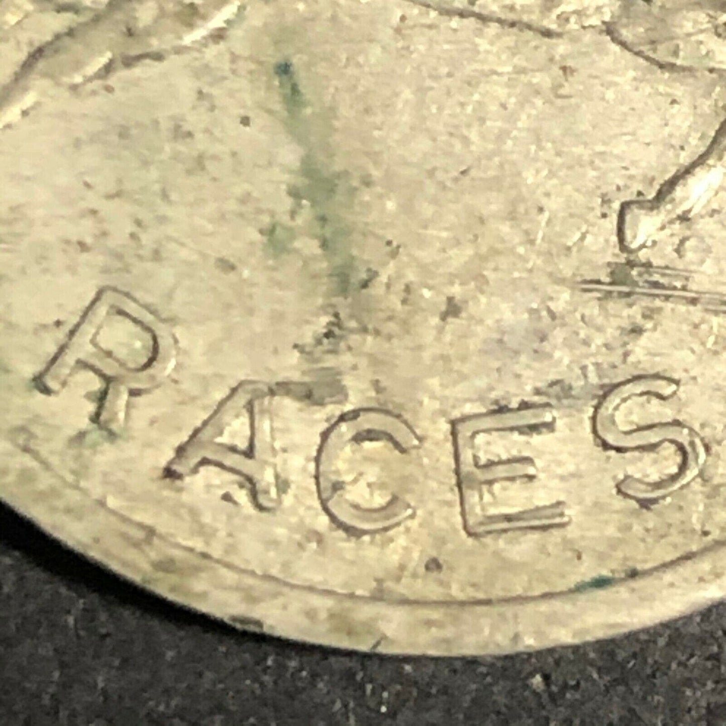 Brass 22.85mm Paces - Races "Good For One Race" Horse / Jockey Token
