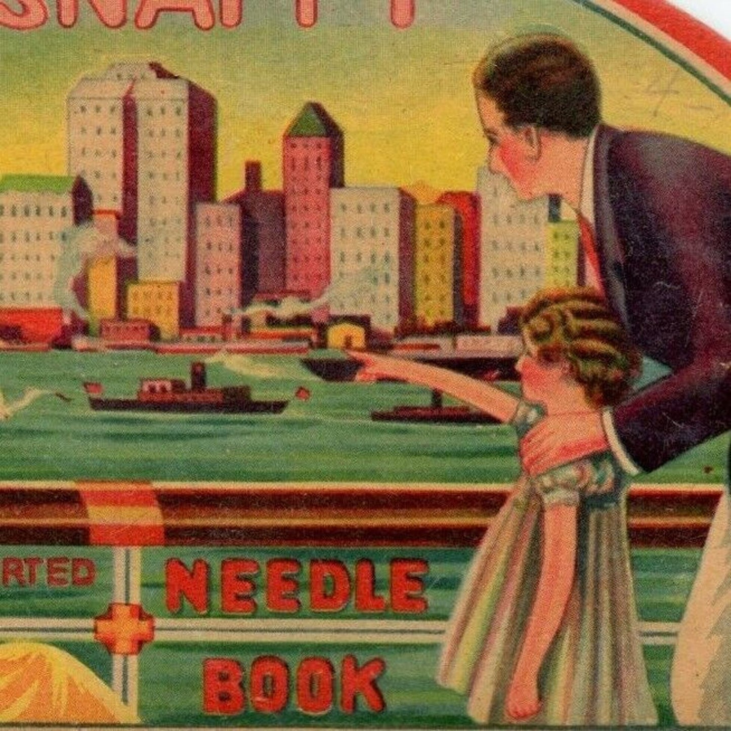 Scarce c1920's-30's Vintage Advertising Sewing Needle Book "Snappy" Deco